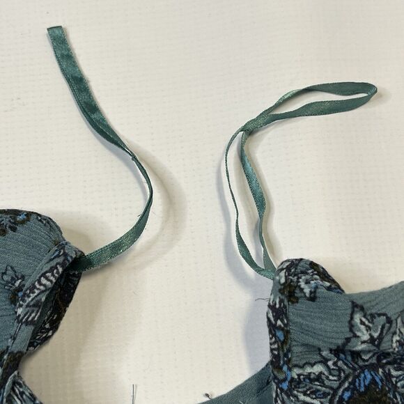 Free People Dress Womens Medium Lucky Loosey Mini Tunic Blue Paisley Floral Boho - Picture 7 of 11